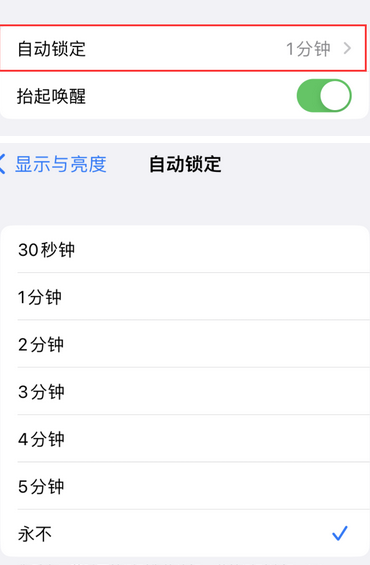 岚县苹果换屏维修分享无法调整iPhone自动锁屏的时间怎么办